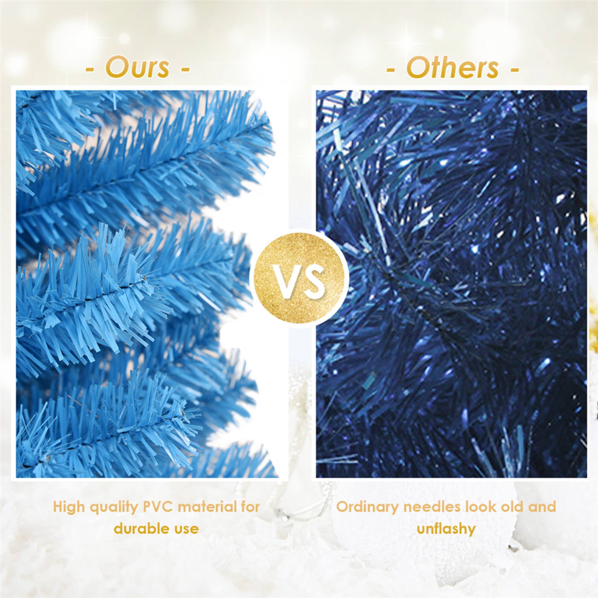 Costway 6ft.Unlit Blue Pencil Slim Tree Artificial Christmas Tree
